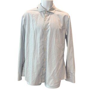 Charles Tyrwhitt Slim Fit Button Down Shirt | Men’s L |‎ Blue Micro Print Cotton